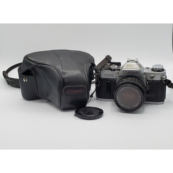 Canon AE-1 Program 35mm SLR Film Camera Bundle with 50mm, 135mm & 70-150mm Lense - Picture 1 of 12